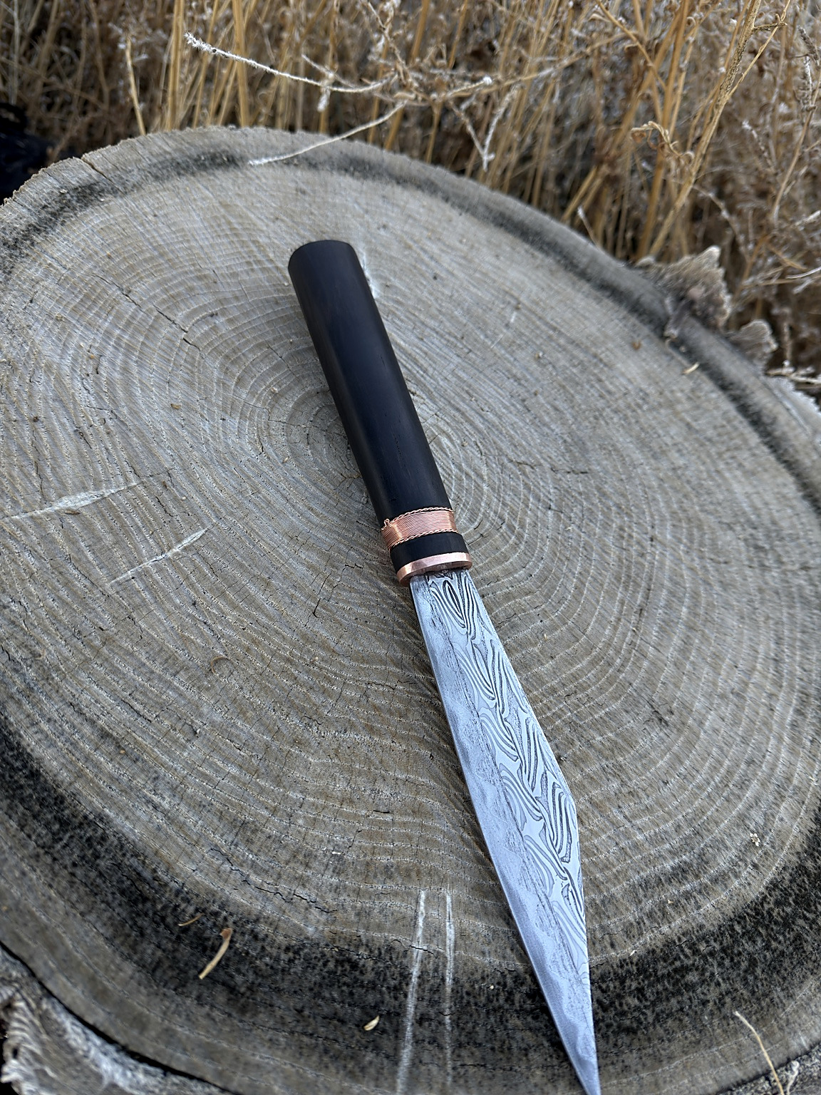 Pattern-welded broken-back seax